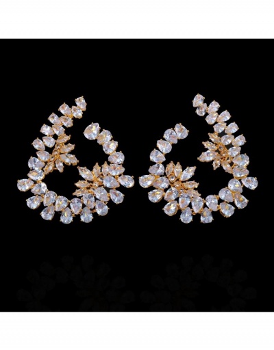  Fashion Flower Zircon Retro Banquet Earrings #799748 $16.78 USD, Wholesale Fashion Earrings