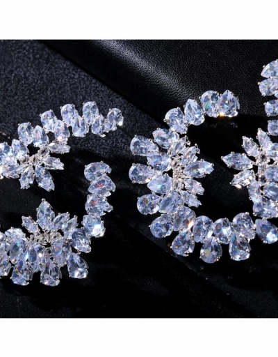 Replica  Fashion Flower Zircon Retro Banquet Earrings #799748 $16.78 USD for Wholesale