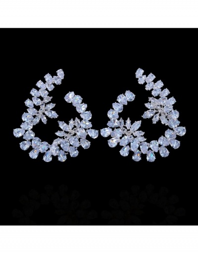 Replica  Fashion Flower Zircon Retro Banquet Earrings #799748 $16.78 USD for Wholesale