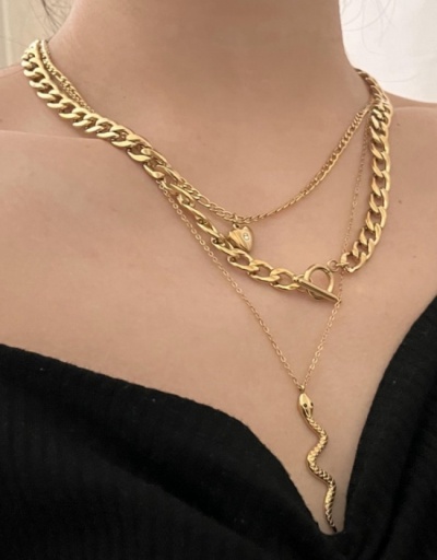 Female Non-Fading Snake Pendant Collarbone Chain  #799752 $15.15 USD, Wholesale Fashion Necklaces