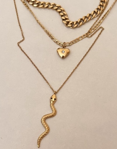 Replica Female Non-Fading Snake Pendant Collarbone Chain  #799752 $15.15 USD for Wholesale