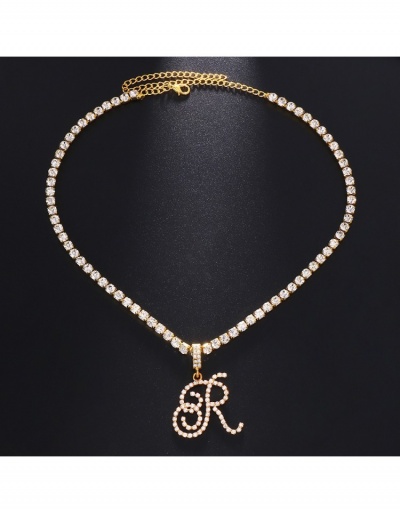 Fashion Rhinestone Letter Women's Necklace #799756 $12.69 USD, Wholesale Fashion Necklaces