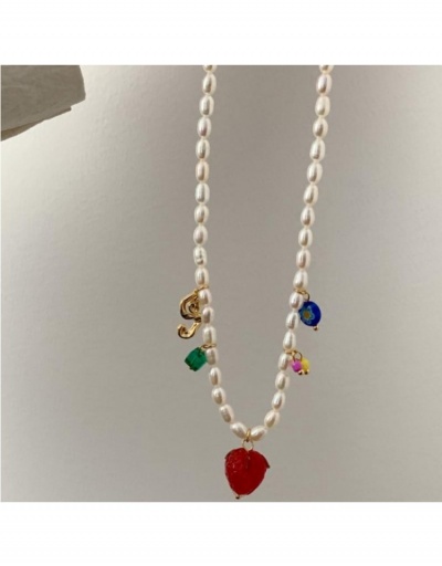 Pearl Chain  Strawberry Glass Design Necklace #799764 $16.78 USD, Wholesale Fashion Necklaces