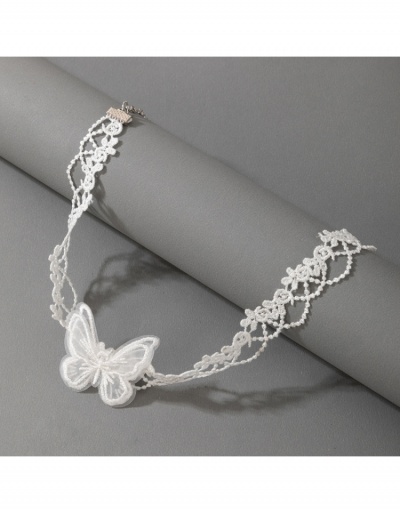 Replica  Fashion Sexy White Butterfly Lace Collarbone Chain #799775 $4.85 USD for Wholesale