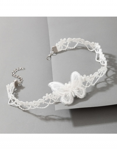 Replica  Fashion Sexy White Butterfly Lace Collarbone Chain #799775 $4.85 USD for Wholesale