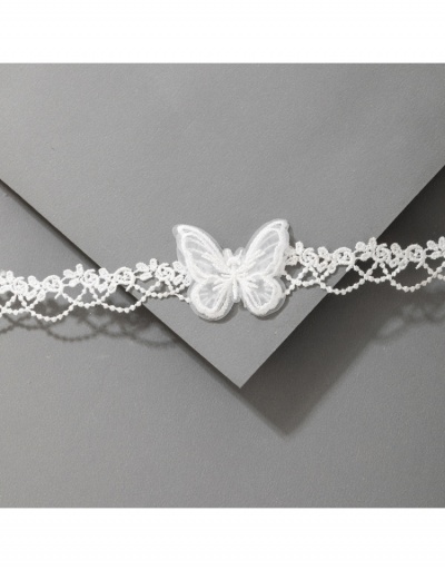 Replica  Fashion Sexy White Butterfly Lace Collarbone Chain #799775 $4.85 USD for Wholesale