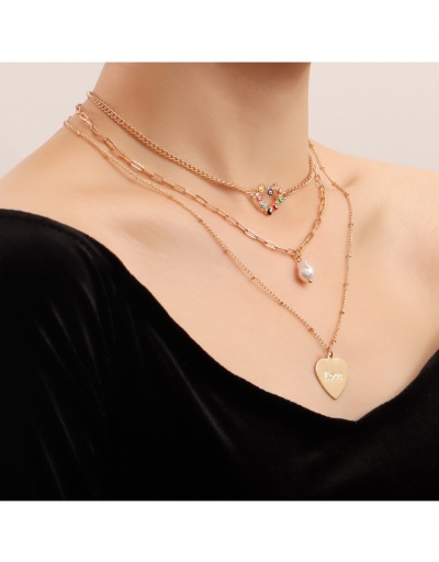 Replica  Ladies Faux Pearl  Heart Pendant Layered Necklace #799779 $4.51 USD for Wholesale