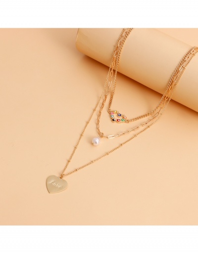 Replica  Ladies Faux Pearl  Heart Pendant Layered Necklace #799779 $4.51 USD for Wholesale