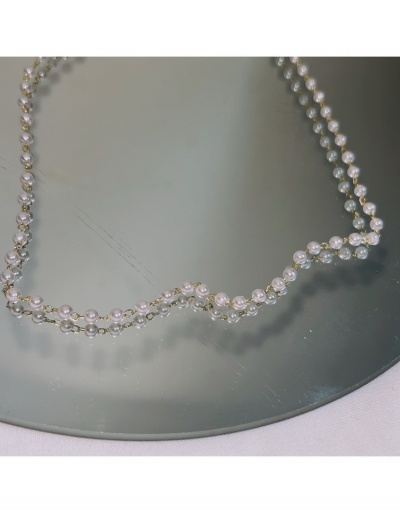 Replica  Simple Retro Metal Decor Faux Pearl Rhinestone Women's Necklace #799788 $9.00 USD for Wholesale