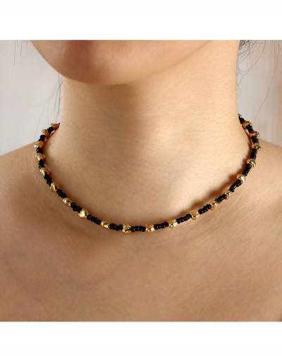 Replica Casual Bohemian Style Heart Beads Necklace For Women  #799796 $7.83 USD for Wholesale