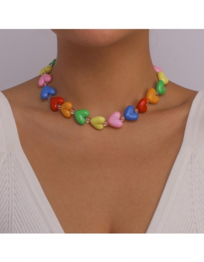 Simple Pure Color Heart Beaded Women's Necklace #799797 $7.43 USD, Wholesale Fashion Necklaces