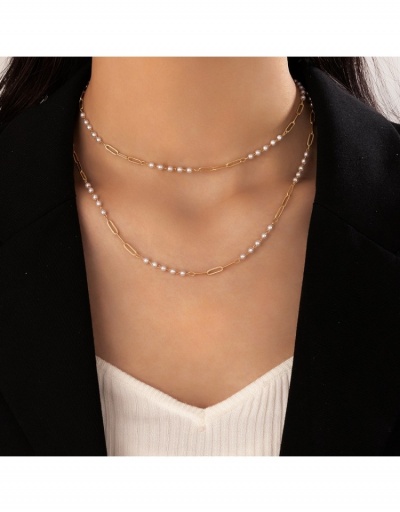  Luxury Metal Decor Pearl Beaded Women's Multi-layer Necklace #799798 $6.73 USD, Wholesale Fashion Necklaces