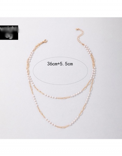 Replica  Luxury Metal Decor Pearl Beaded Women's Multi-layer Necklace #799798 $6.73 USD for Wholesale