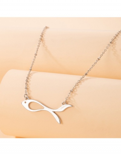 Replica  Simple Metal Decor Fish Pendant Women's Necklace #799800 $4.79 USD for Wholesale