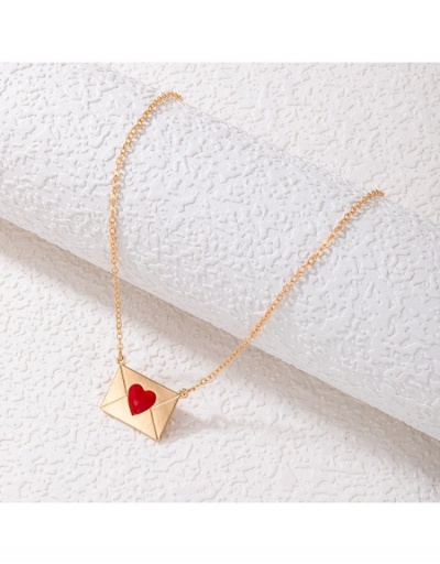 Replica  Simple Metal Decor Heart Envelope Women's Necklace #799802 $4.99 USD for Wholesale