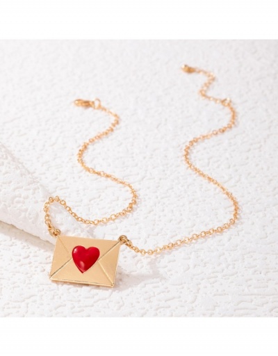 Replica  Simple Metal Decor Heart Envelope Women's Necklace #799802 $4.99 USD for Wholesale