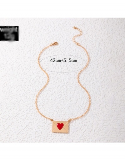 Replica  Simple Metal Decor Heart Envelope Women's Necklace #799802 $4.99 USD for Wholesale