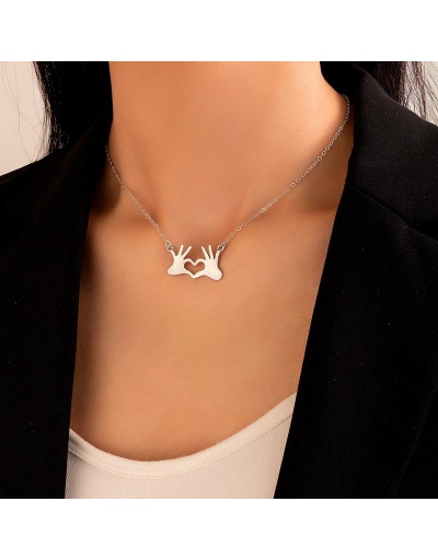 Alloy Simple Design Gesture Pattern Necklace For Ladies #799805 $4.62 USD, Wholesale Fashion Necklaces