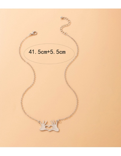 Replica Alloy Simple Design Gesture Pattern Necklace For Ladies #799805 $4.62 USD for Wholesale