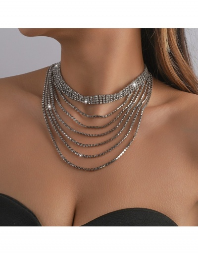 Replica  Luxury Nightclub Rhinestone Tassel Women's Necklace #799812 $12.74 USD for Wholesale