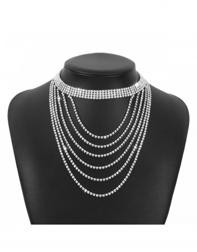 Replica  Luxury Nightclub Rhinestone Tassel Women's Necklace #799812 $12.74 USD for Wholesale