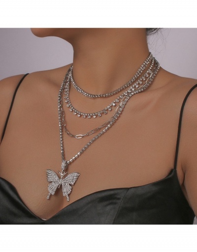  Personalized Rhinestone Diamond Butterfly Women's Four Piece Necklace #799814 $13.47 USD, Wholesale Fashion Necklaces