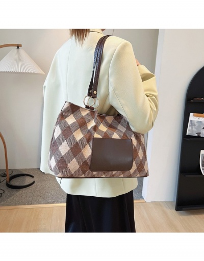 Replica  Versatile Contrast Color Plaid Shoulder Tote Bags #799825 $10.43 USD for Wholesale