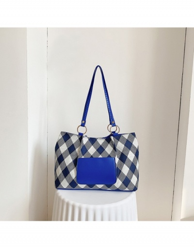 Replica  Versatile Contrast Color Plaid Shoulder Tote Bags #799825 $10.43 USD for Wholesale