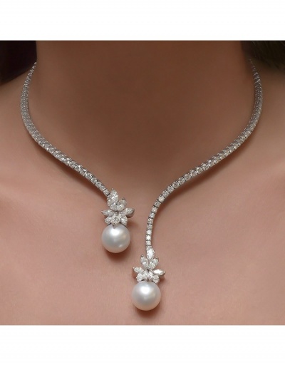 Replica Women Fashion Faux Pearl Nightclub Necklaces #799829 $13.05 USD for Wholesale