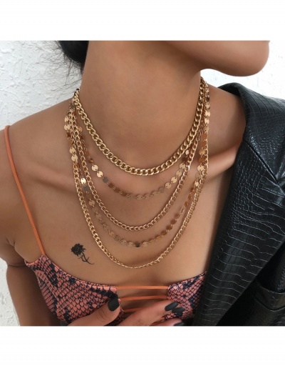 Replica  Fashion Multi-fold Metal Decor Chain Women's Necklace #799835 $11.23 USD for Wholesale