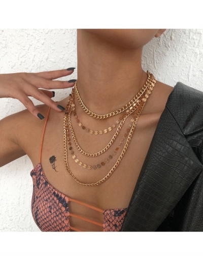 Replica  Fashion Multi-fold Metal Decor Chain Women's Necklace #799835 $11.23 USD for Wholesale