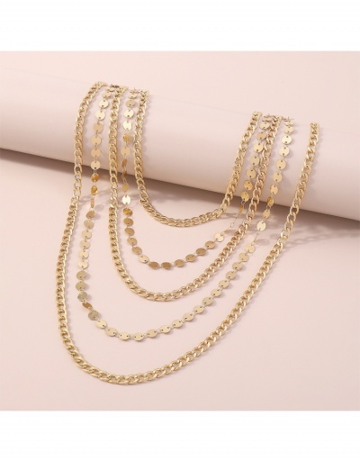 Replica  Fashion Multi-fold Metal Decor Chain Women's Necklace #799835 $11.23 USD for Wholesale