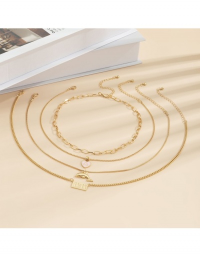 Replica  Punk Multi-fold Wear Heart Little Dolphin Necklace #799842 $7.18 USD for Wholesale