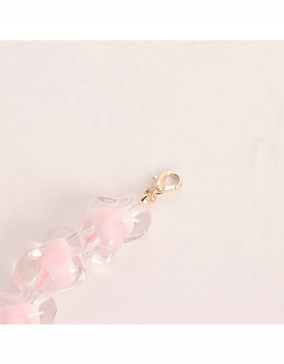 Replica  Double Pink Heart Beaded Necklace For Women #799844 $6.16 USD for Wholesale