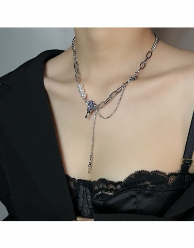 Replica Fashion Romantic Faux Pearl Crystal Patch Pendant Necklace #799853 $8.46 USD for Wholesale