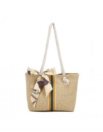 Replica  Casual Simple Beach Woven Travel Scarf Bag For Women #799858 $9.34 USD for Wholesale