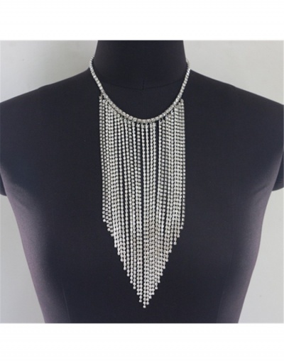 Replica Fashion Rhinestone Tassel Chain Necklace #799859 $15.80 USD for Wholesale