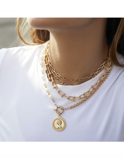 Replica  Retro Hip-hop Style Pearl Necklace #799861 $10.28 USD for Wholesale