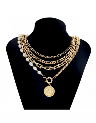 Replica  Retro Hip-hop Style Pearl Necklace #799861 $10.28 USD for Wholesale