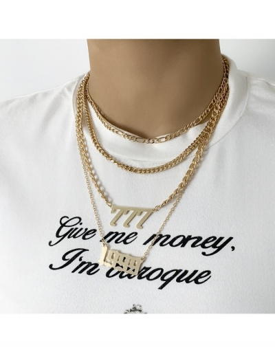 Replica  Metal Letter Chain Simple Cool Necklace #799863 $7.18 USD for Wholesale