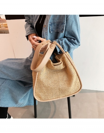  Straw Weave Patchwork Simple Shoulder Tote Bag #799864 $21.13 USD, Wholesale Fashion Tote Bag