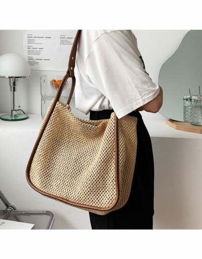 Replica  Straw Weave Patchwork Simple Shoulder Tote Bag #799864 $21.13 USD for Wholesale