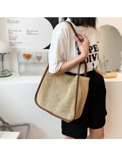 Replica  Straw Weave Patchwork Simple Shoulder Tote Bag #799864 $21.13 USD for Wholesale