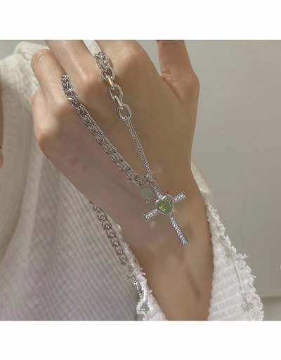 Replica Vintage Titanium Steel Cross Zircon Pendant Necklace #799868 $6.63 USD for Wholesale