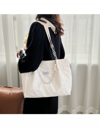 Replica Ladies Black Faux Pearl  Flower Pattern Tote Bags For School #799871 $9.85 USD for Wholesale