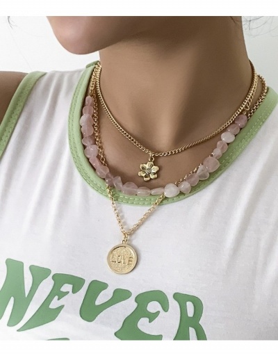  Retro Fashion Simple Letter Flower Necklace For Women #799873 $10.23 USD, Wholesale Fashion Necklaces