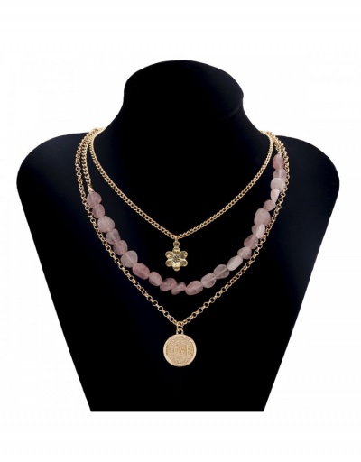 Replica  Retro Fashion Simple Letter Flower Necklace For Women #799873 $10.23 USD for Wholesale