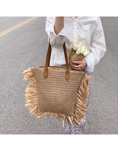 Summer Travel Straw Tassel Tote Bags #799874 $22.23 USD, Wholesale Fashion Tote Bag