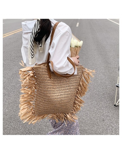 Replica Summer Travel Straw Tassel Tote Bags #799874 $22.23 USD for Wholesale