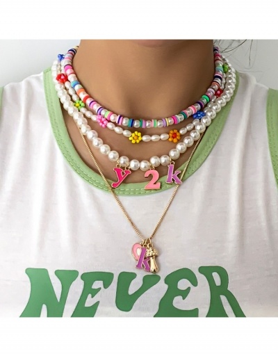  Retro Imitation Pearl Stacking Letter Necklace For Women #799875 $9.85 USD, Wholesale Fashion Necklaces